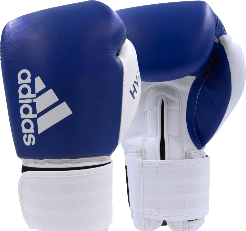 blue adidas boxing gloves