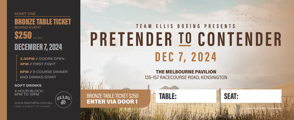 Bronze Table Ticket - Pretender to Contender