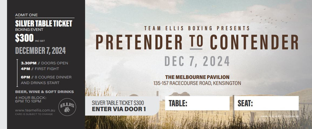 Silver Table Ticket - Pretender to Contender